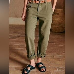 Sézane Manu Trousers in Khaki, size 42 / US10